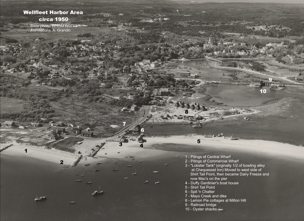Wellfleet Harbor aerial photo c.1946-1952 - Annotated
